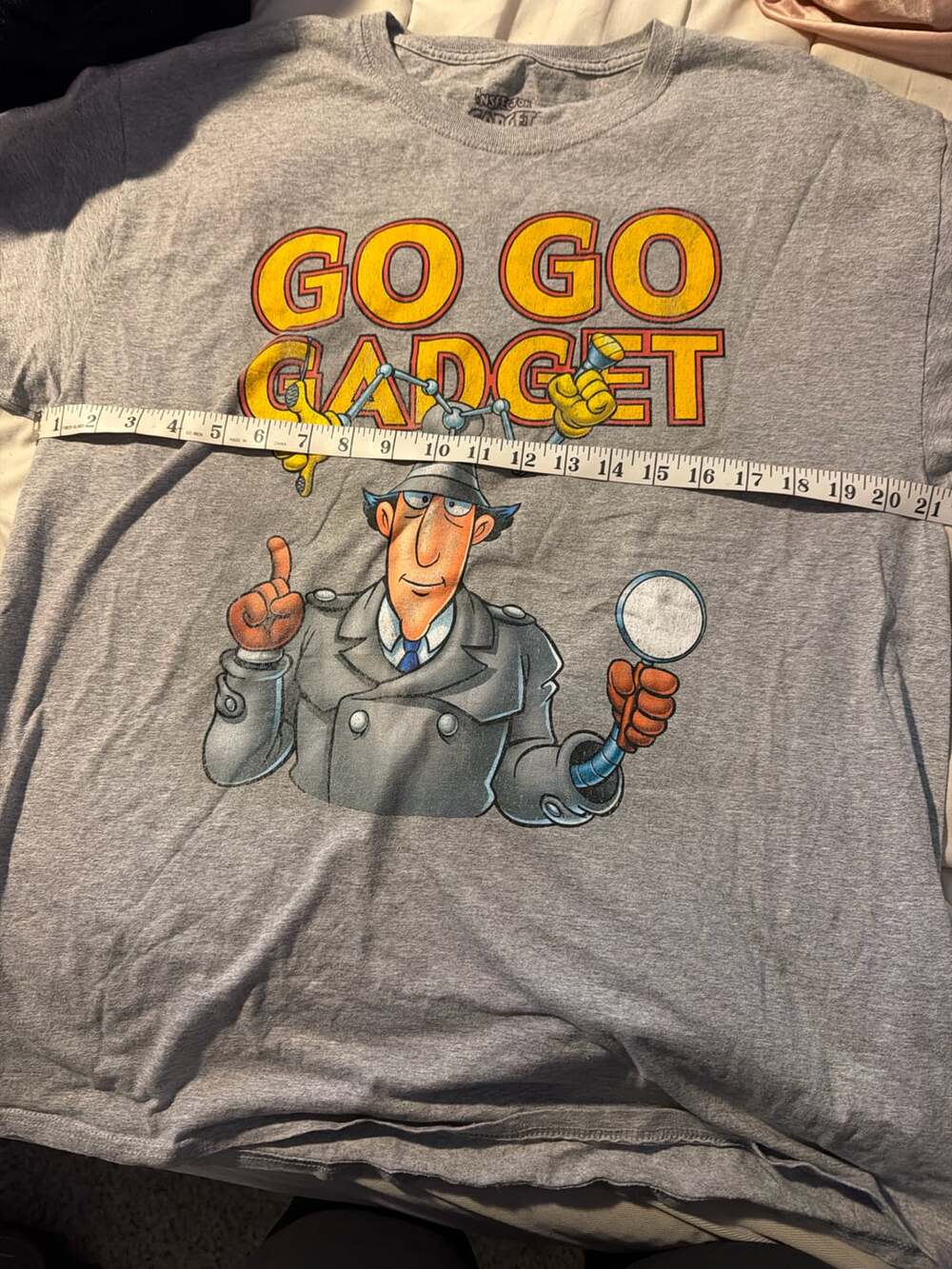 Inspector Gadget Go Go Gadget Men’s Gray Graphic T-Shirt Size Large Cartoon